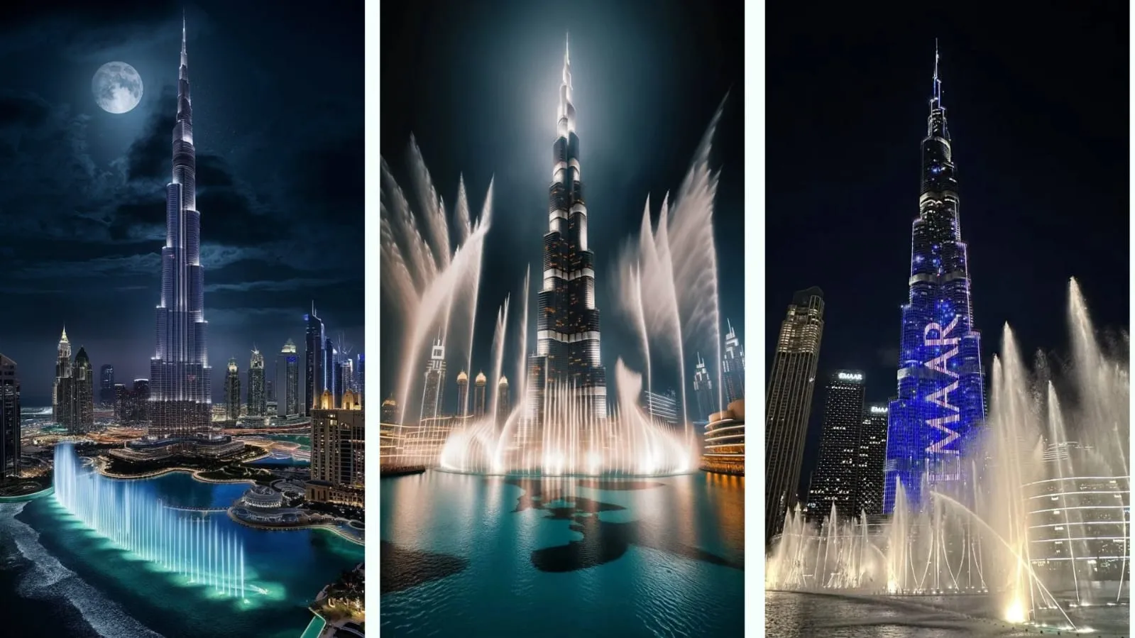 Dubai Fountain and Burj Khalifa Downtown Dubai